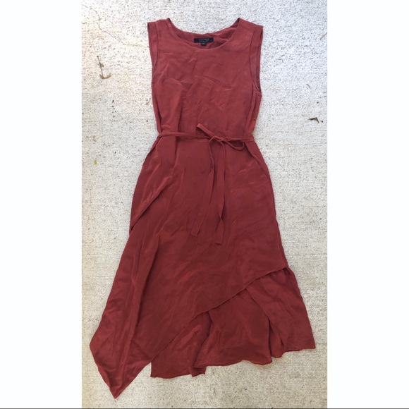 All Saints’ Silk Blend Cecilia Dress Sahara Red 4 - Picture 5 of 10